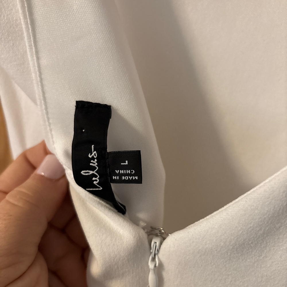 Lulu’s Elegant White Sleeveless Dress - Size L - Picture 7 of 10